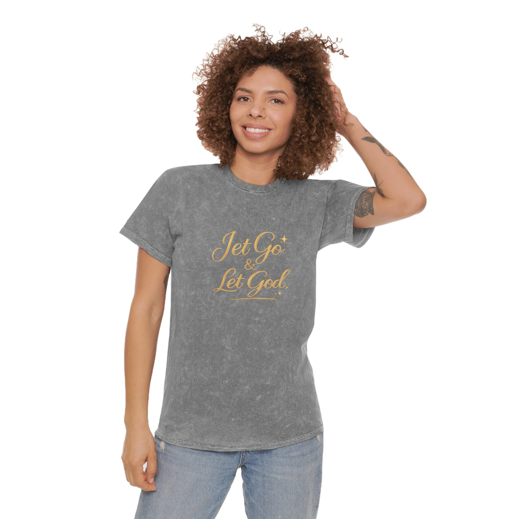 Unisex Let Go Let God Mineral Wash T-Shirt — Inspirational Faith Graphic Tee