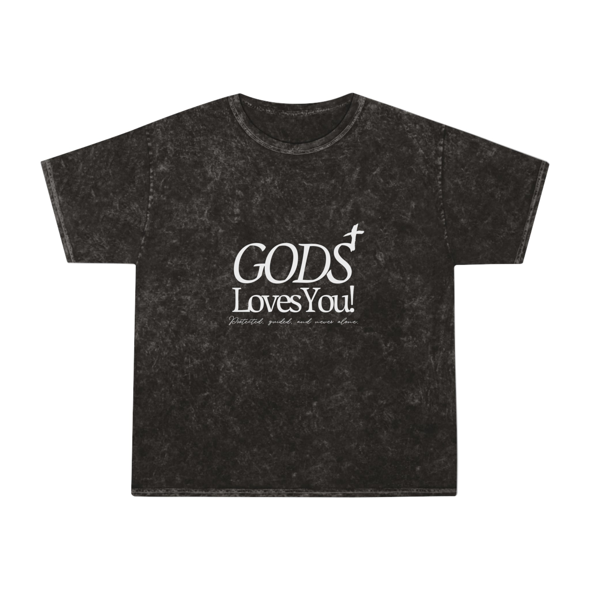 Unisex God Loves You Mineral-Wash Tee — Christian Faith Graphic T-Shirt