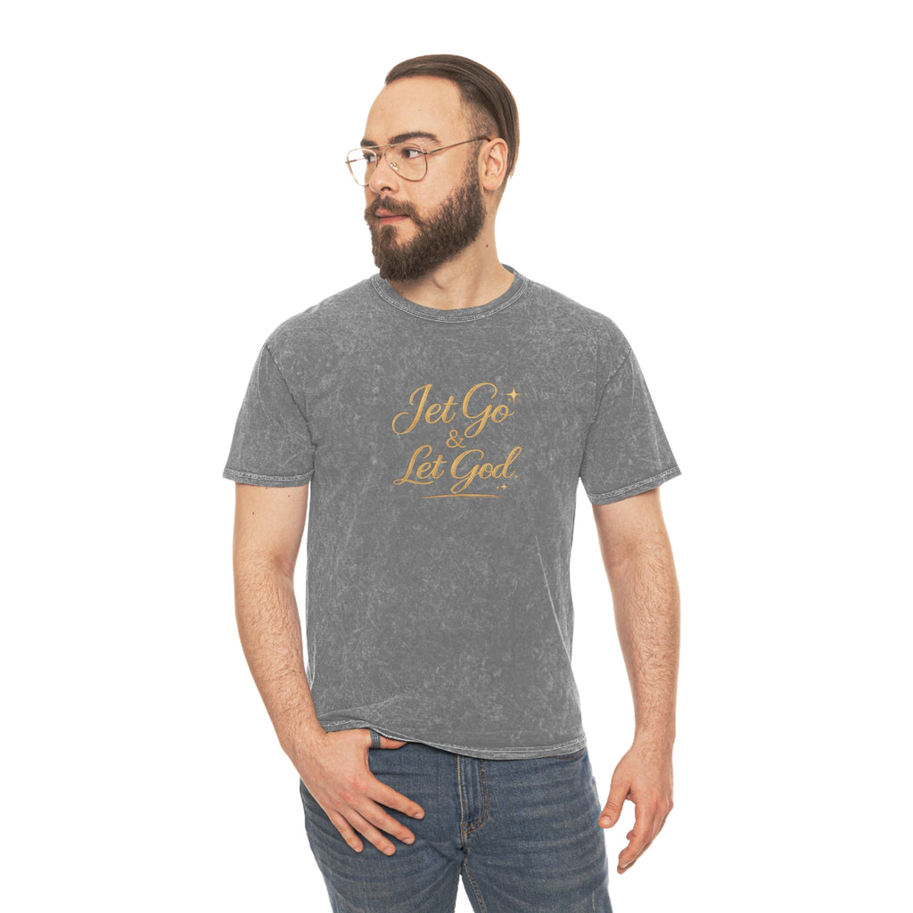 Unisex Let Go Let God Mineral Wash T-Shirt — Inspirational Faith Graphic Tee