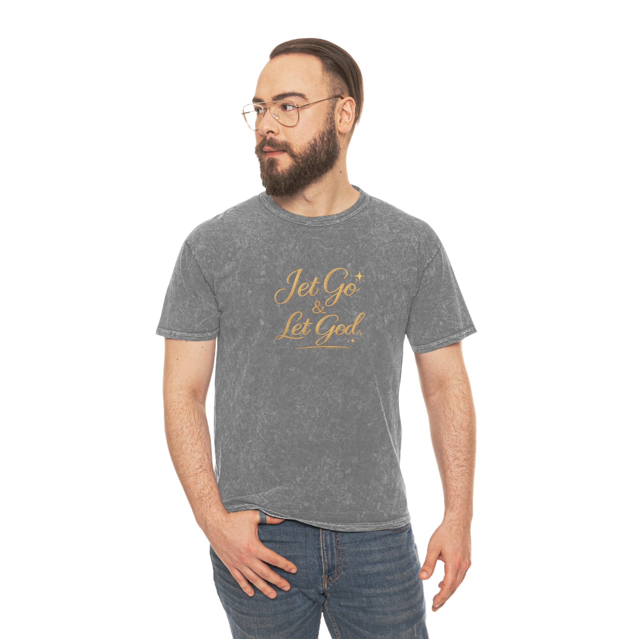 Unisex Let Go Let God Mineral Wash T-Shirt — Inspirational Faith Graphic Tee