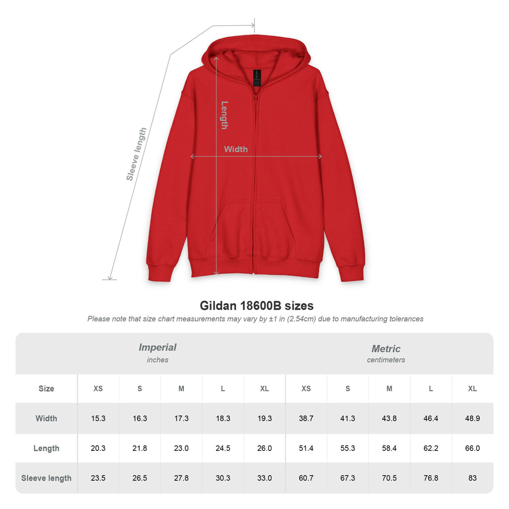 Unisex Youth Zipped Hoodie - "Built With Faith" Chest Patch | Christian Kids Hoodie