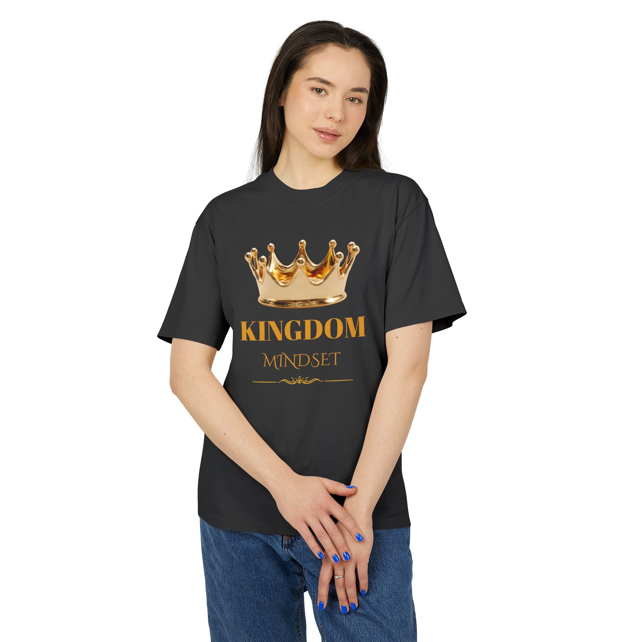 Unisex Kingdom Mindset Tee — Gold Crown Inspirational Christian Tee