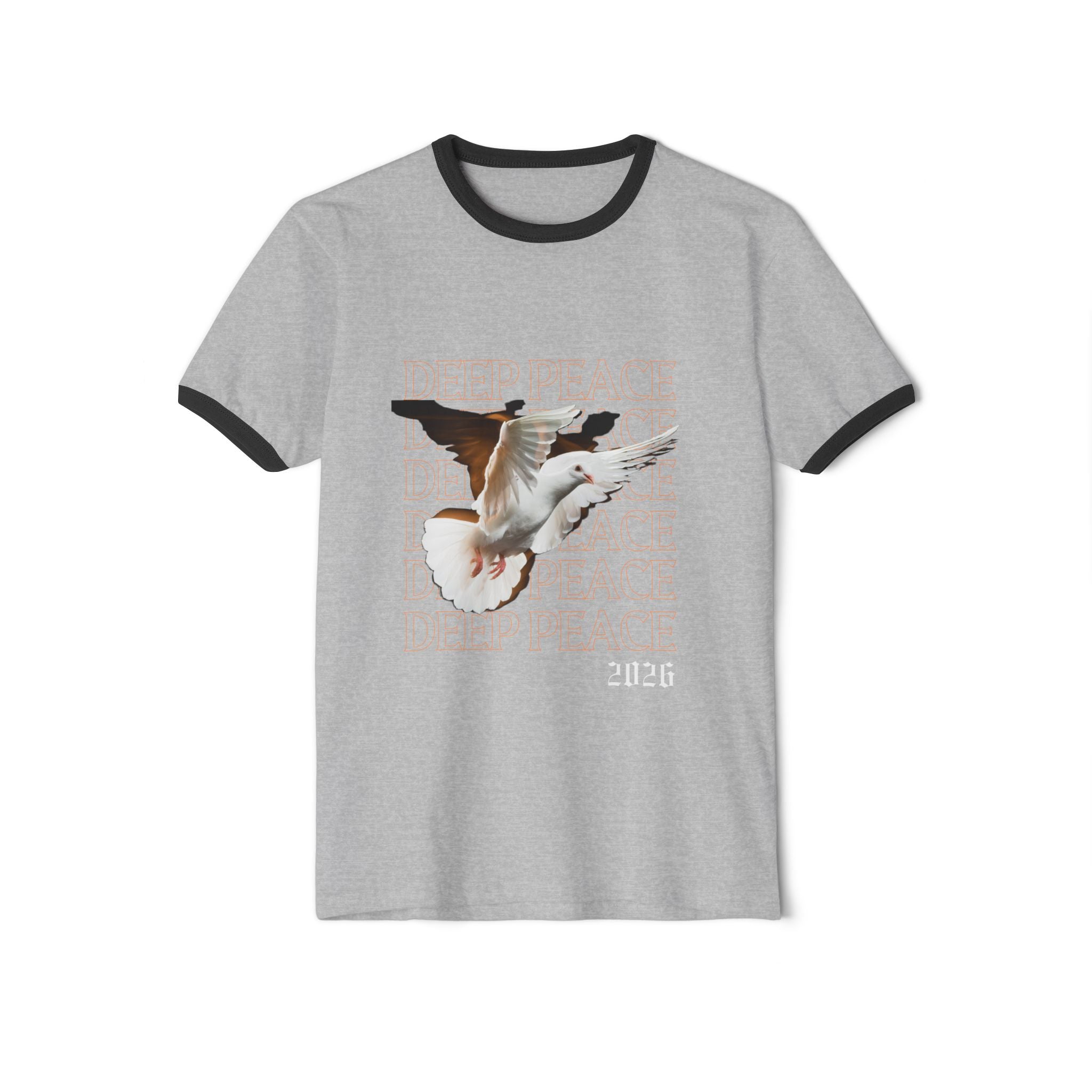 Unisex Dove Flight Ringer T-Shirt — Vintage Bird Graphic Tee