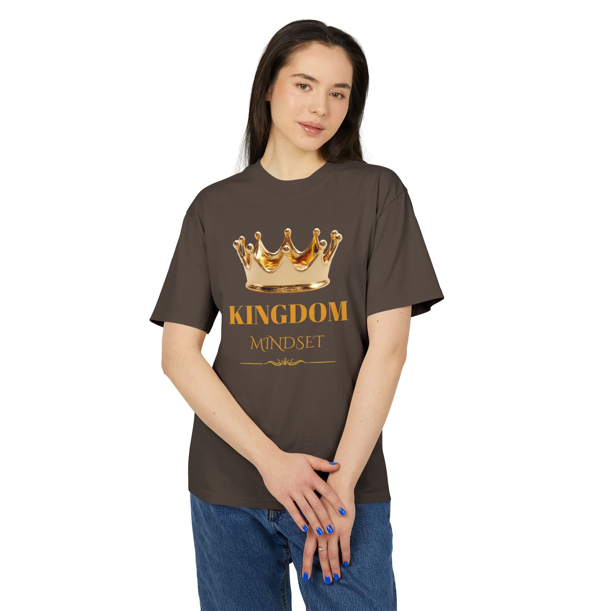 Unisex Kingdom Mindset Tee — Gold Crown Inspirational Christian Tee