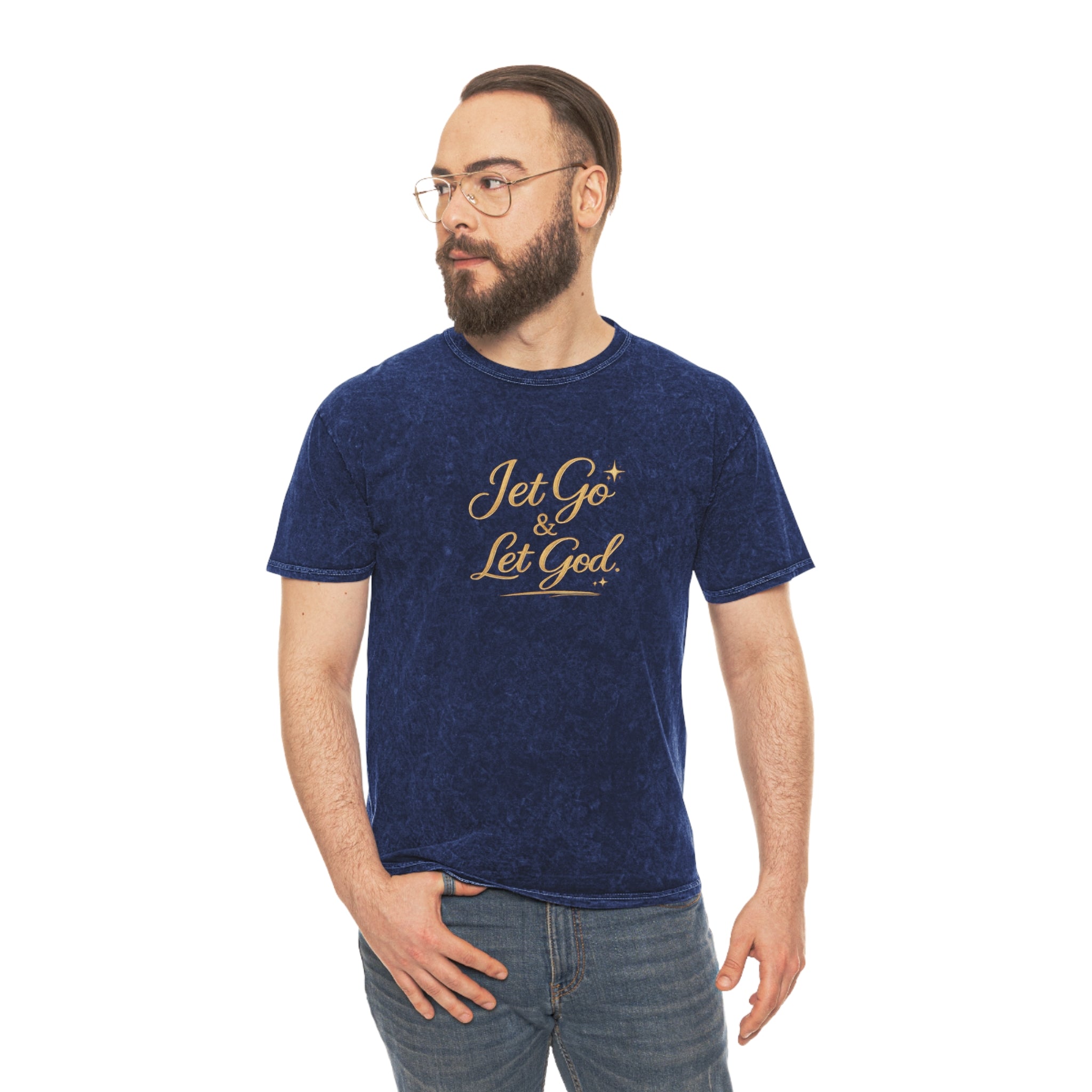Unisex Let Go Let God Mineral Wash T-Shirt — Inspirational Faith Graphic Tee