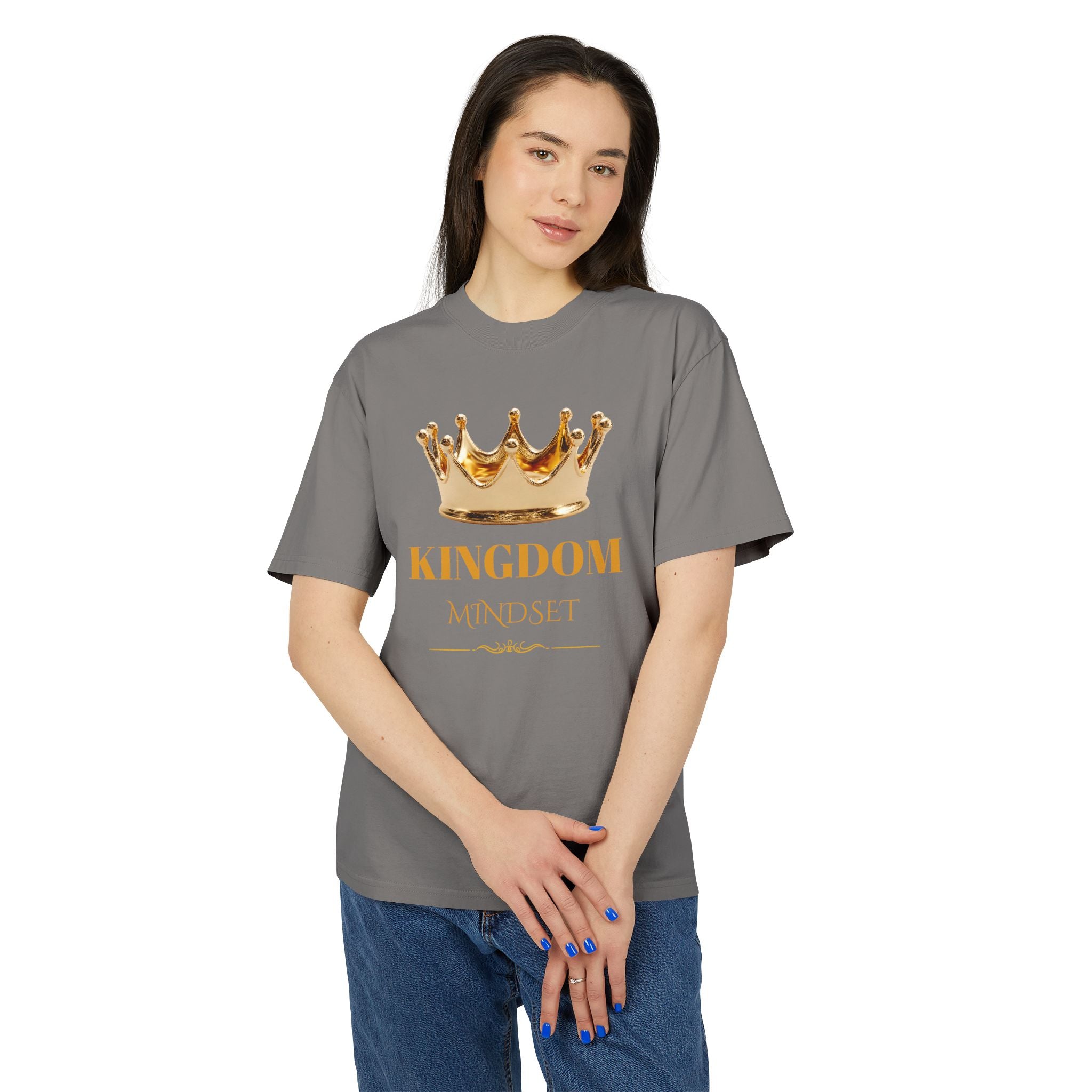 Unisex Kingdom Mindset Tee — Gold Crown Inspirational Christian Tee