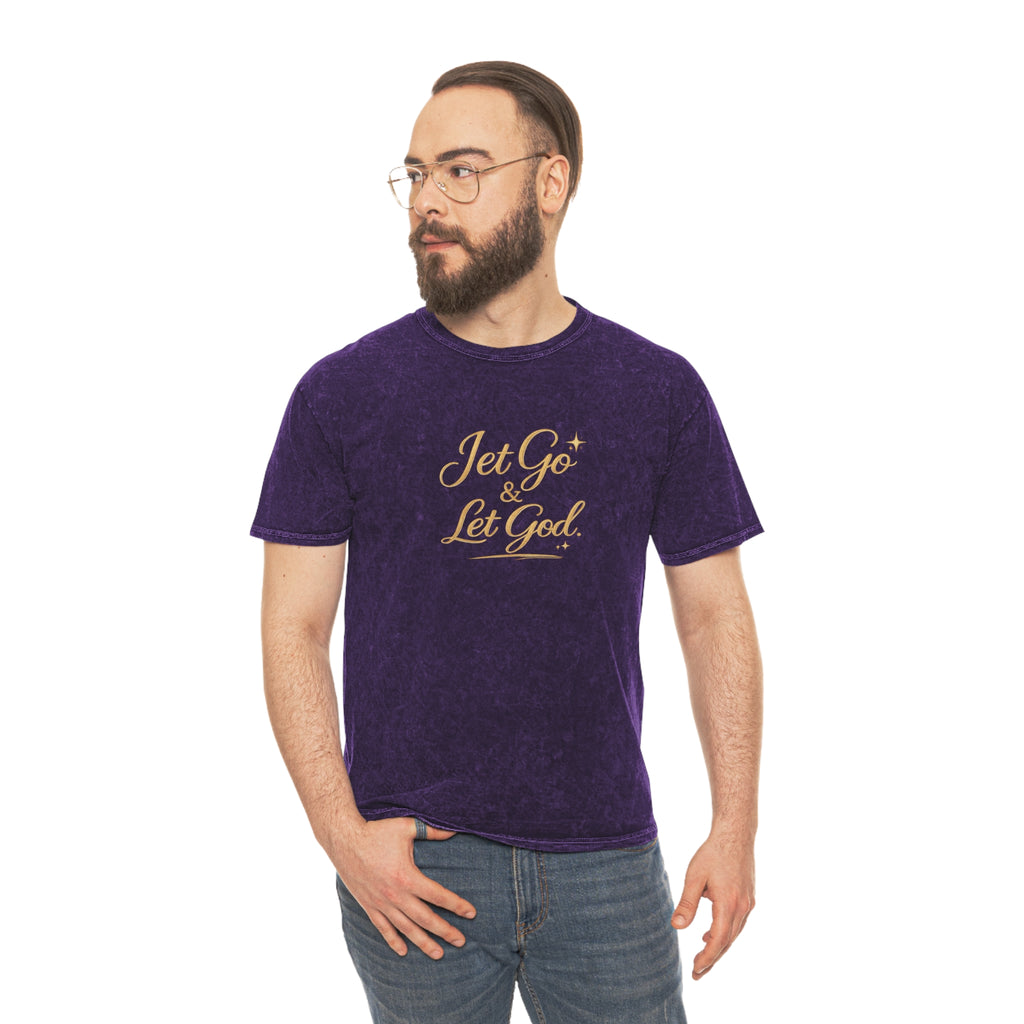 Unisex Let Go Let God Mineral Wash T-Shirt — Inspirational Faith Graphic Tee