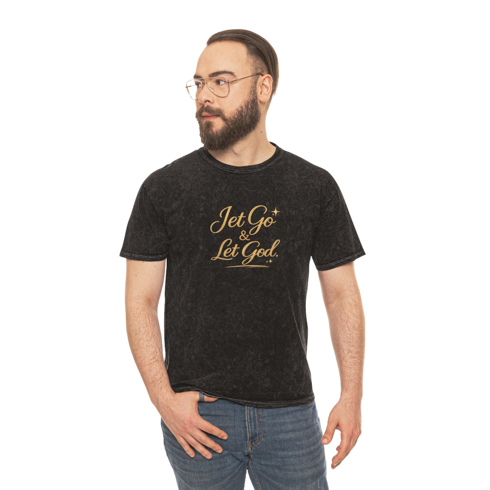 Unisex Let Go Let God Mineral Wash T-Shirt — Inspirational Faith Graphic Tee